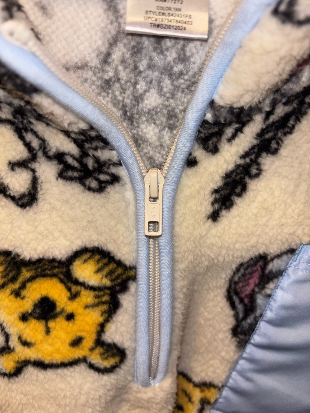 Womens Disney Winnie the Pooh Fleece Pullover in Cream, Yellow, Orange, Blue - Picture 3 of 8
